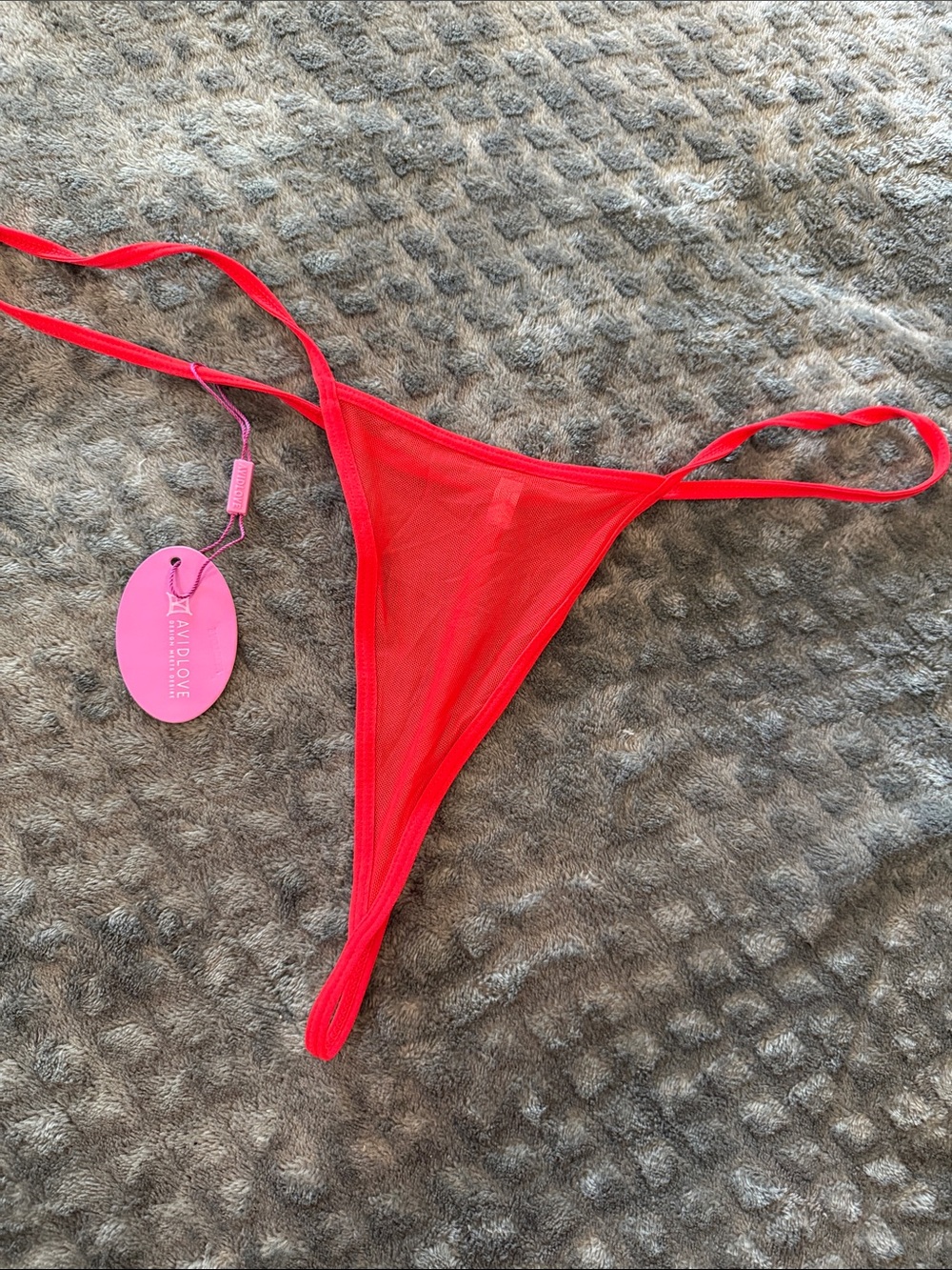 Red Sheer String Bikini Bottom